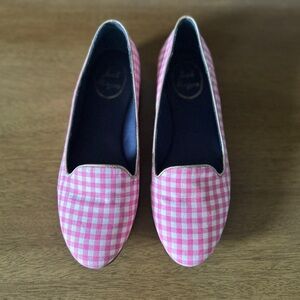 Jack Rogers Pink Gingham Flat Loafers Size 7